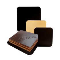 Подложка кондитерская двусторонняя 18*18 см, золотая/черная, картон, 50 шт - Garcia De Pou