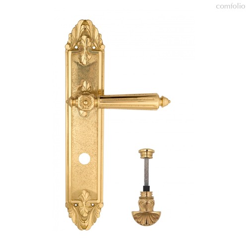 Дверная ручка Venezia Castello WC-4 на планке PL90 полированная латунь - Venezia Collezione