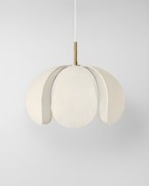 Золотой подвесной светильник Флэк с бежевым абажуром, цвет полированная латунь - Louvre Home