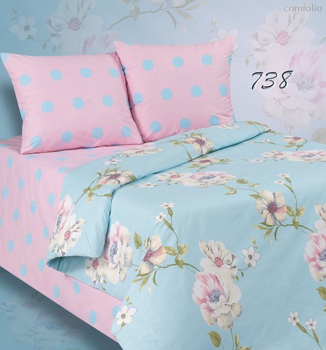 Комплект постельного белья ПА-3-738 Евро Поплин с наволочками 70х70х2шт. - АльВиТек