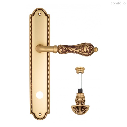 Дверная ручка Venezia Monte Cristo WC-4 на планке PL98 французское золото + коричневый - Venezia Collezione