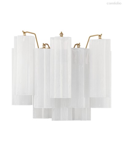 Настенный светильник Толбот с белым стеклом, цвет полированная латунь - Louvre Home