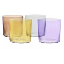 Набор бокалов для воды Деко 350 мл, 4 цвета, 4 шт, стекло - Krosno