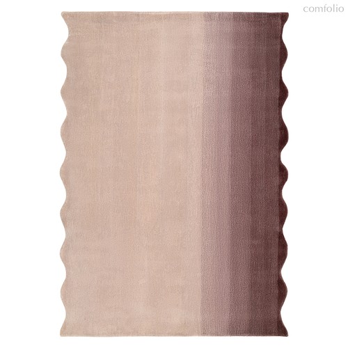 Ковер из шерсти Over Horizon цвета марсала из коллекции Trendy Ruffles - Tkano