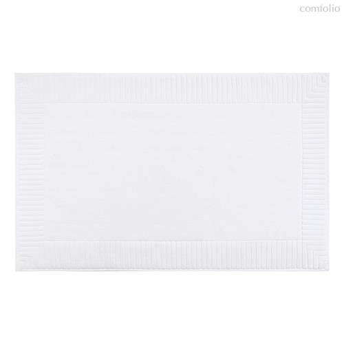 Коврик для ванной с фактурным бортиком белого цвета из коллекции Essential, 50х80 см - Tkano