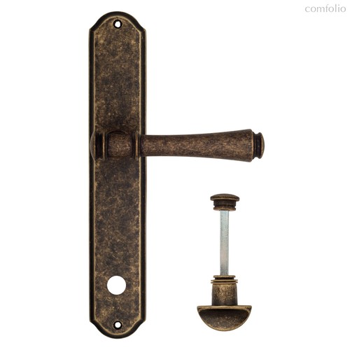Дверная ручка Venezia Callisto WC-2 на планке PL02 античная бронза - Venezia Collezione