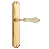 Дверная ручка Venezia Colosseo белая керамика паутинка на планке PL02 полированная латунь - Venezia Collezione