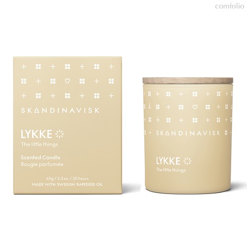 Свеча ароматическая LYKKE с крышкой, 65 г (новая) - Skandinavisk