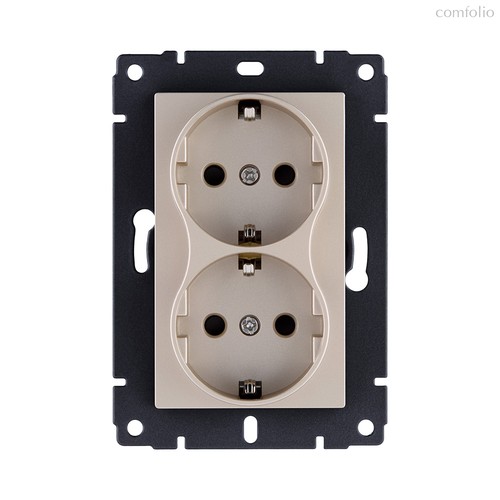 Розетка штепсельная SCHUKO двойная 16A/250 В, золотой Kollinger REA-032GD для Aspekt, Eleganz, Reflex - Kollinger