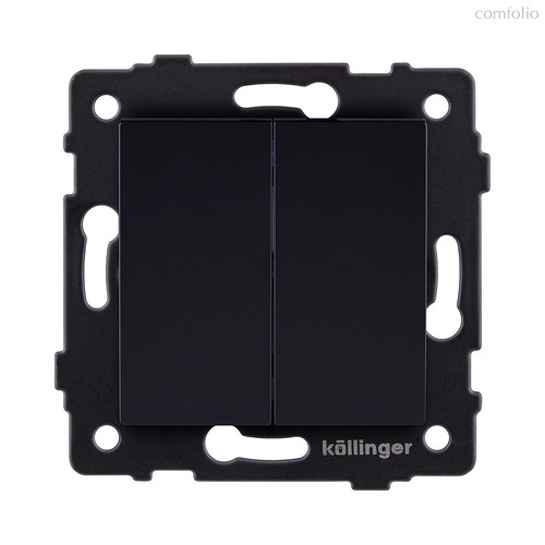 Выключатель 2-клавишный 10А/250В, черный Kollinger REA-S-007BK для Aspekt, Eleganz, Reflex - Kollinger