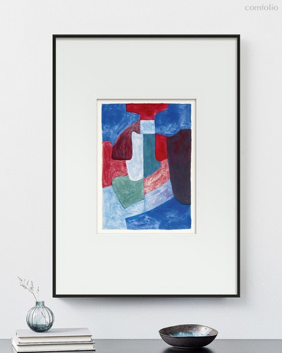 Интерьерное жикле Bleue, verte et rouge, цвет голубой - Louvre Home