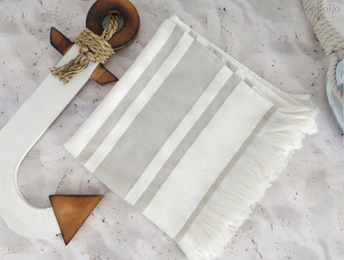 DERIN Cream (кремовый) полотенце пляжное, цвет кремовый, 50x90 - Irya