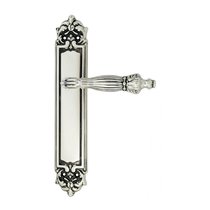 Дверная ручка Venezia Olimpo на планке PL96 натуральное серебро + черный - Venezia Collezione