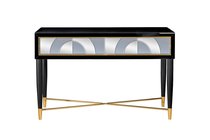 Консоль 2 ящика зеркало двухцветное 120x42x75см - Garda Decor