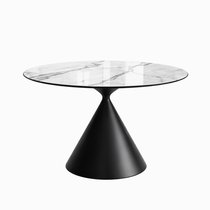 Обеденный стол Cardiff Sole диаметр 110, цвет белый/черный - Cosmo Red