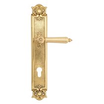 Дверная ручка Venezia Castello CYL на планке PL97 полированная латунь - Venezia Collezione