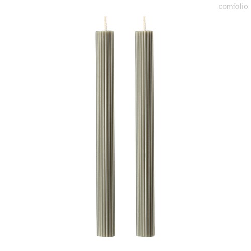 Набор из двух свечей цвета шалфея из коллекции Edge, 24,5 см - Tkano