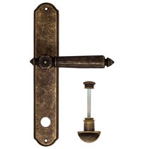 Дверная ручка Venezia Castello WC-2 на планке PL02 античная бронза - Venezia Collezione