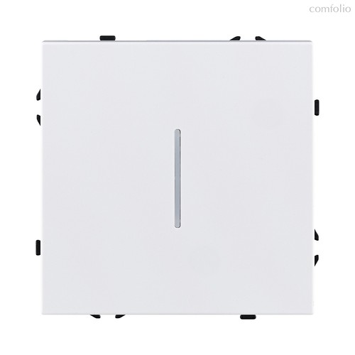 Выключатель 1-клавишный проходной 10А/250В с LED подсветкой, белый матовый Kollinger Eclipse EC-008WH - Kollinger