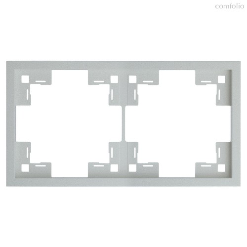 Рамка двухместная 35820 SV, серебро, 2 поста - Rikett