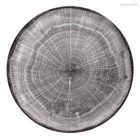 Тарелка круглая 24 cм, серия WOODART, цвет серый - RAK Porcelain
