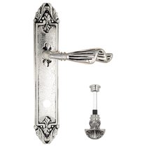 Дверная ручка Venezia Opera WC-4 на планке PL90 натуральное серебро + черный - Venezia Collezione