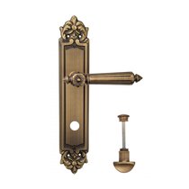 Дверная ручка Venezia Castello WC-2 на планке PL96 матовая бронза