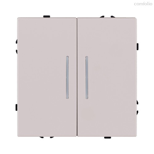 Выключатель 2-клавишный 10А/250В с LED подсветкой, кашемир матовый Kollinger Eclipse EC-010CM - Kollinger