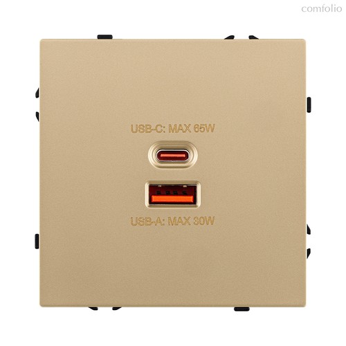 Розетка USB A+C 65W, золотой Kollinger Eclipse EC-024GD - Kollinger