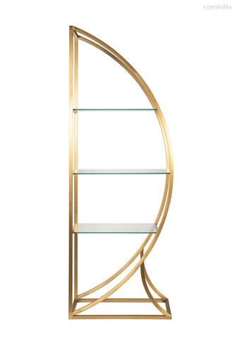 Стеллаж "Полусфера" прозрачное стекло/золото матовый 71x48x202см - Garda Decor