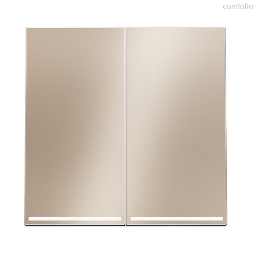 Клавиши для выключателя/переключателя двухклавишного с подсветкой, S70 Metal платина - Voltum