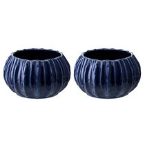 Набор из 2 салатников Actinia синего цвета из коллекции Sea treasures, 640 мл - Tkano