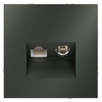 Розетка телевизионная встраиваемая VOLTUM S70 TV+RJ45 кат. 6, титан - Voltum