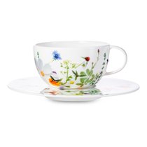 Чашка чайно-кофейная с блюдцем Rosenthal Альпийские цветы 300 мл, фарфор костяной - Rosenthal
