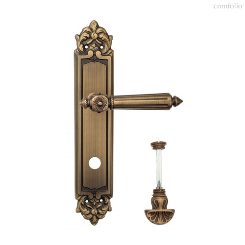 Дверная ручка Venezia Castello WC-4 на планке PL96 матовая бронза - Venezia Collezione