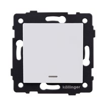 Выключатель 1-клавишный 10А/250В с LED подсветкой, белый матовый Kollinger REA-S-002WM для Aspekt, Eleganz, Reflex - Kollinger