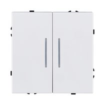 Выключатель 2-клавишный 10А/250В с LED подсветкой, белый глянцевый Kollinger Eclipse EC-010WG - Kollinger