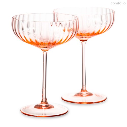 Набор креманок для шампанского Anna Von Lipa Лион 280 мл, 2 шт, стекло хрустальное, розовый - Anna Von Lipa