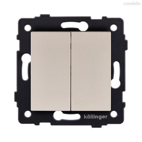 Выключатель 2-клавишный 10А/250В, золотой Kollinger REA-S-007GD для Aspekt, Eleganz, Reflex - Kollinger