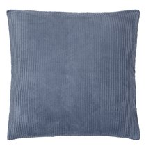 Чехол на подушку фактурный из хлопкового бархата темно-синего цвета из коллекции Essential, 45х45 см - Tkano