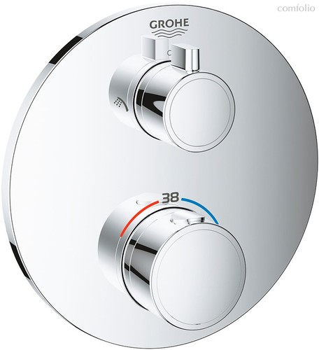 24076000 Grohtherm Термостат для душа с переключателем на 2 положения ванна-душ, круглая розетка, хром - Grohe