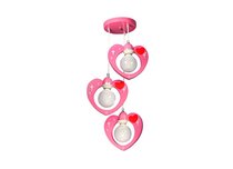 Donolux BABY подвесной светильник, сердечки, декор розового цвета, шир 40см, выс 80-100см, 3хЕ27 40W - Donolux
