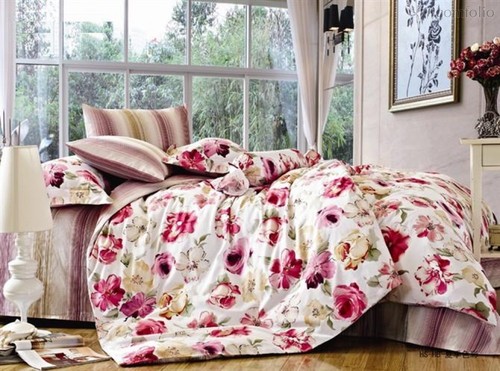 Комплект постельного белья С-135, цвет розовый, 2-спальный - Valtery