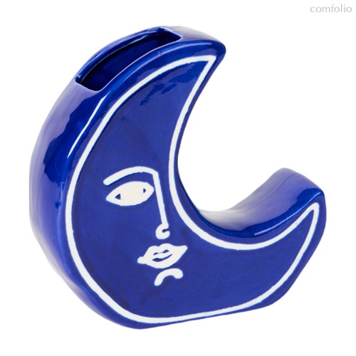 Ваза для цветов Moon, 18 см, синяя - DOIY