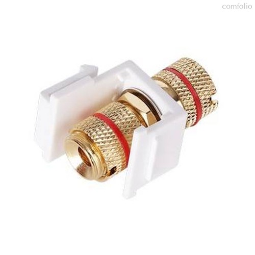 Вставка Keystone с аудиоразъемом Banana, красная маркировка 147404/1 WT, белый - Rikett