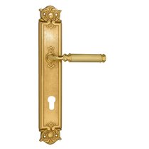 Дверная ручка Venezia Mosca CYL на планке PL97 полированная латунь - Venezia Collezione