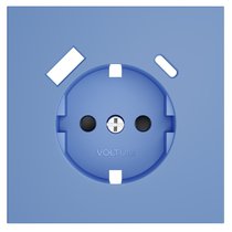 Накладка для розетки с заземлением и защитными шторками, с USB A+C, S70 деним