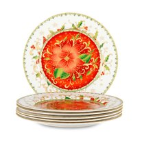 Набор тарелок десертных Lamart Palais Royal Рождественская звезда 19 см, 6 шт, фарфор, 19 см - Lamart