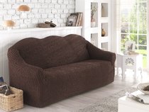Чехол для дивана "KARNA" двухместный, без юбки, цвет коричневый - Bilge Tekstil