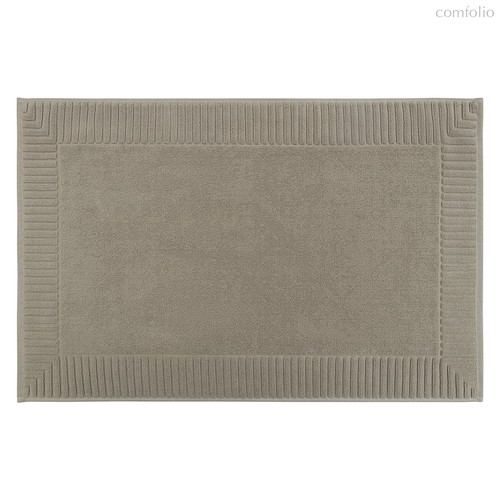 Коврик для ванной с фактурным бортиком бежево-серого цвета из коллекции Essential, 50х80 см - Tkano